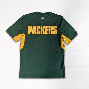 Hands High Green Bay Packers NFL Performance T-Shirt Green Gold Men's Size L